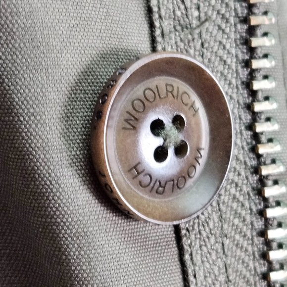 Woolrich Field Military Jacket Mens Sz M Green Buttons Long Sleeve Cargo Pockets - Picture 10 of 16